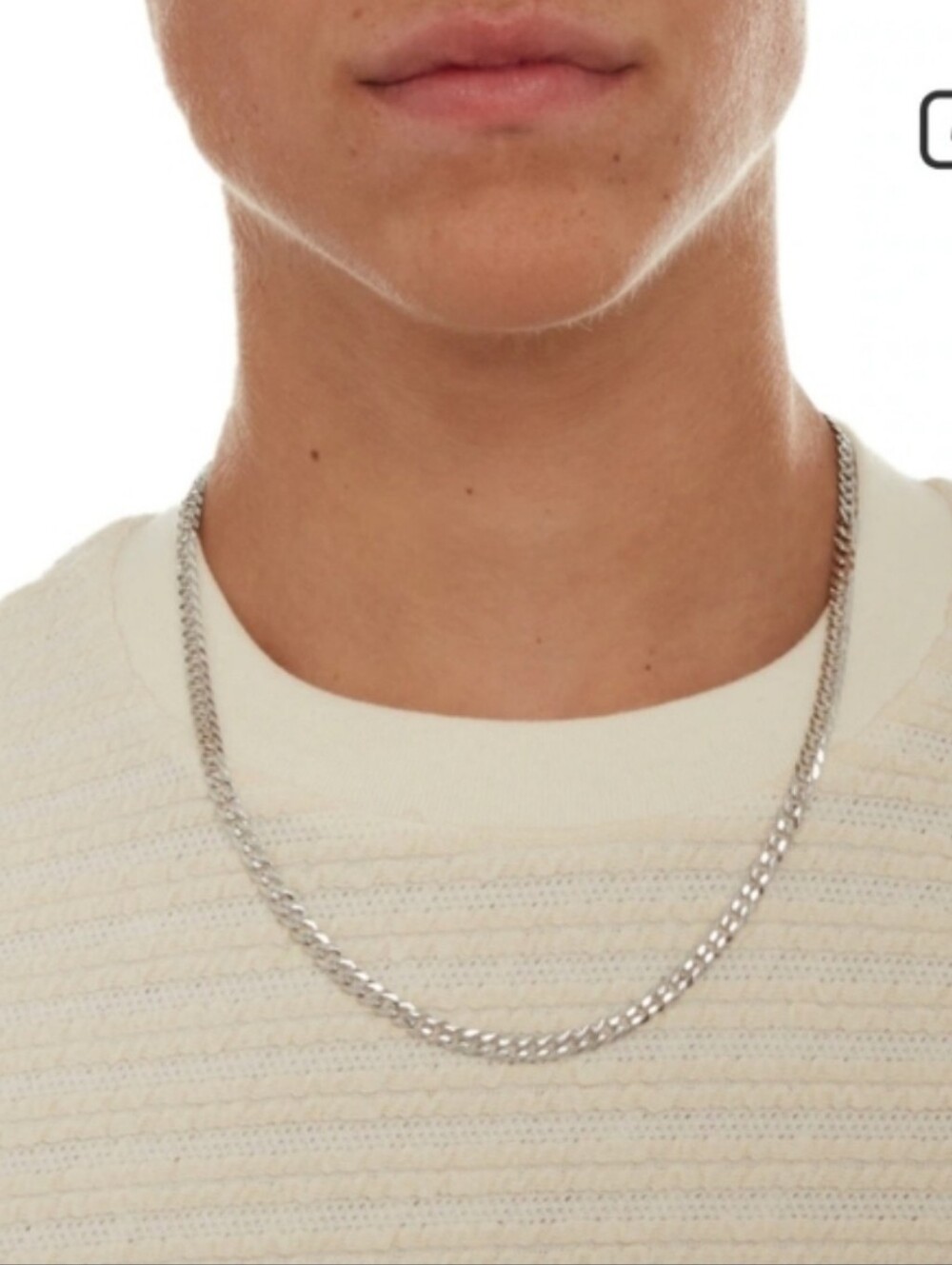19" Cuban Curb Chain Necklace Silver Plated - New - 3mm Thick W/ S HOOK clasp